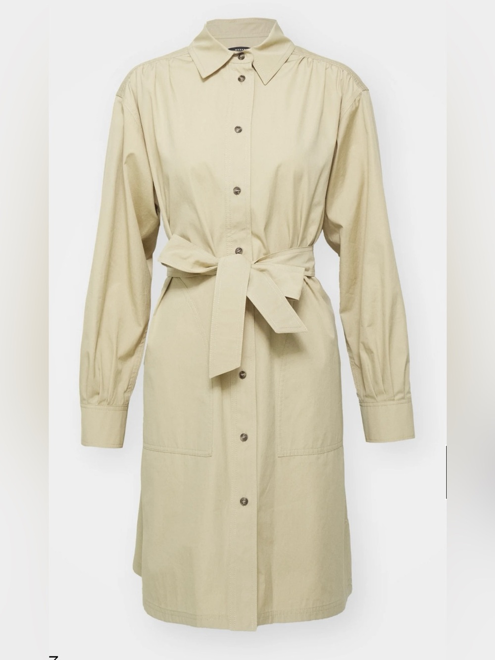Weekend MaxMara Beige Tie-Waist Shirt Mini Dress